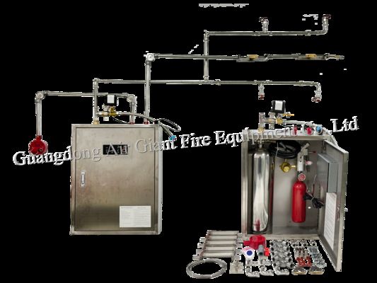 System mokrego środka gaśniczego do gaszenia pożarów w kuchniach, w których używa się oleju spożywczego